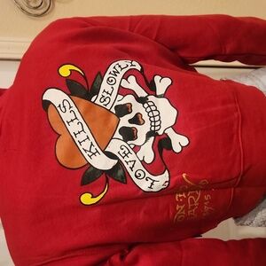 NWT!! Ed hardy crop hoody zip up FIRM